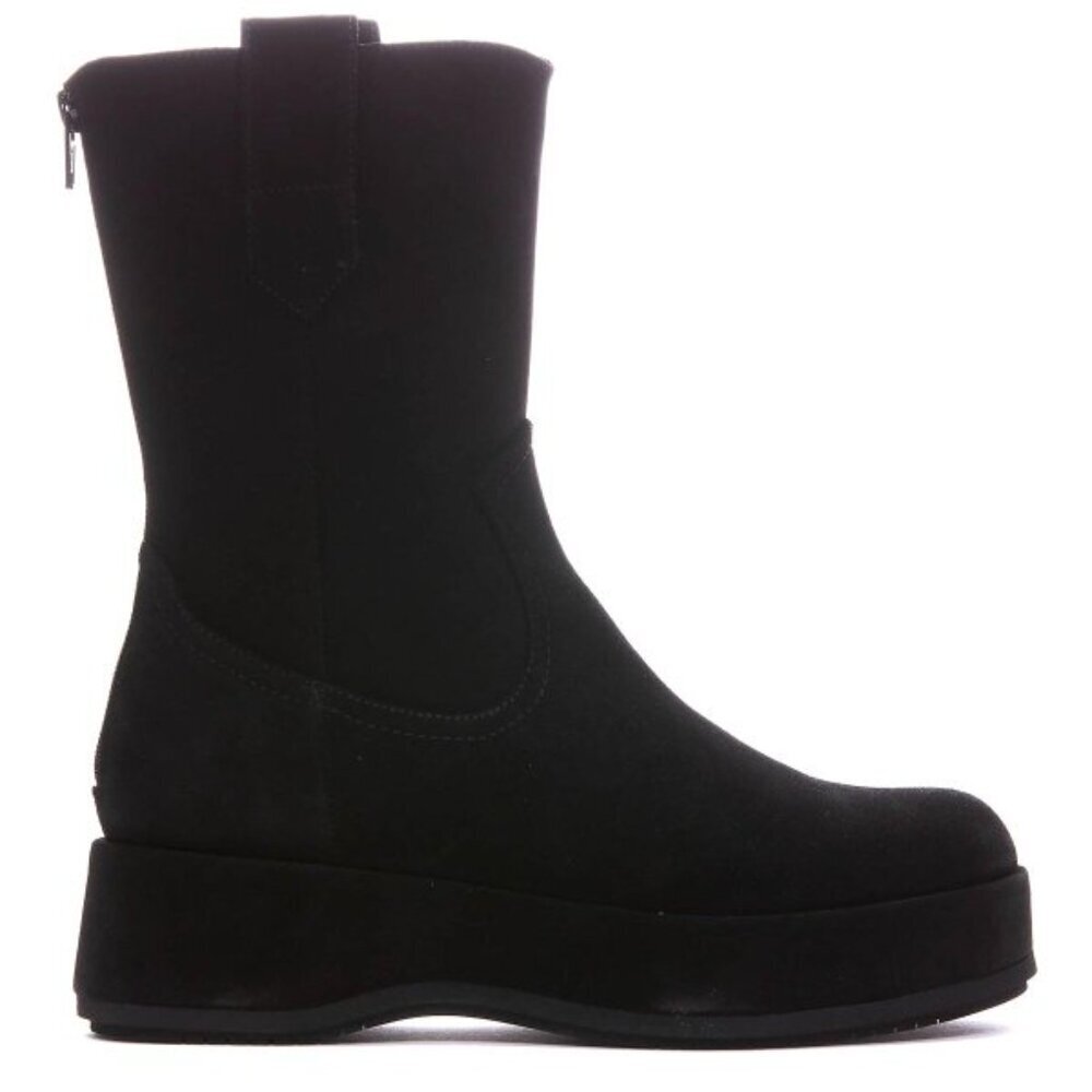 Paloma Barcelo Women Ander Platform Black Suede Mid-calf Boots 6.5 US EUR 37 NEW